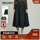 MOUSSY 1841 文艺优雅风层次A字百褶半身裙031IAA31 冬季 新品