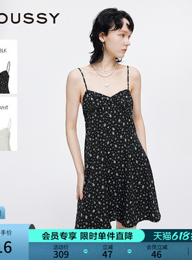 MOUSSY 夏季新品波嘻风茶歇裙碎花吊带连衣裙女028ISA33-1004