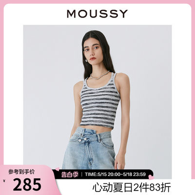 moussy辣妹风后背绑带设计吊带