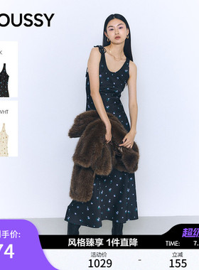 MOUSSY 2026春季新品清新小碎花约会无袖长款连衣裙010JS333-2321