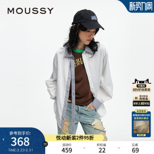 春季 女028ISX30 新品 衬衫 3001 智性通勤撞色条纹长袖 MOUSSY