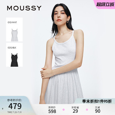 MOUSSY 2025夏季新品休闲慵懒风长款针织背心连衣裙028ISZ83-1231