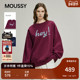 MOUSSY 1007 休闲风印花oversize圆领卫衣女028IAB80 冬季 新品