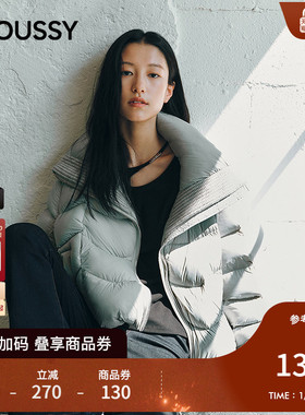 moussy2025秋季新品简约短款翻领加厚90羽绒服女028IAC30-1094