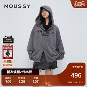 男友风贴布刺绣拉链外衣外套女028IAZ90 MOUSSY秋季 新品 1017