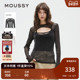 春季 新品 辣妹网纱透视细闪镂空修身 MOUSSY 上衣028ISA80 2141