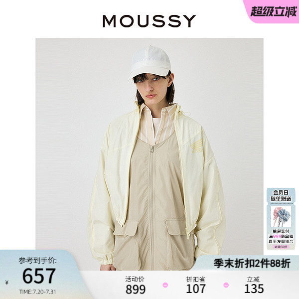 MOUSSY山系户外风拼色夹克外套