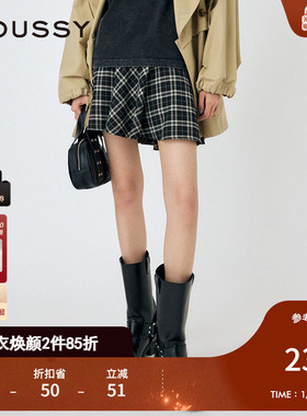 MOUSSY 秋季新品美式复古风blokette格纹半身裙010HAS31-1601