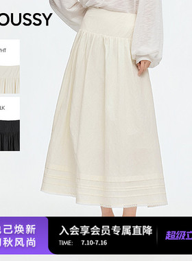 MOUSSY2026夏季新品日系温柔风A字蕾丝边半身裙女031JSZ31-1005