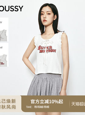 MOUSSY 2026春季新品甜美风字母印花宽松无袖背心028JSA90-1040