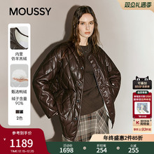 MOUSSY 2025冬季新品复古菱格圆领90羽绒夹克外套女028IAA30-1042