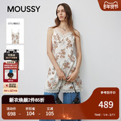 复古蕾丝边抽绳褶皱吊带连衣裙028IA233 MOUSSY 早秋新品 3011