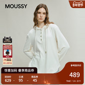 MOUSSY 1020 休闲慵懒风抽绳连帽亨利领卫衣028IAC80 冬季 新品