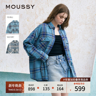 美式 新品 复古格纹LOGO时尚 衬衫 3091 赵昭仪同款 女028IS430 MOUSSY