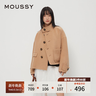 毛呢外套028HAA30 MOUSSY 格雷系设计感解构短款 新品 2591 秋季