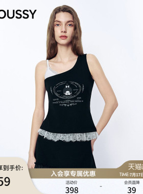 MOUSSY&Monchhichi合作款2026夏季新品蕾丝拼接吊带028JSZ01-1003