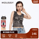 夏季 新品 街头摇滚风做旧印花修身 MOUSSY 背心女028HSZ90 1481