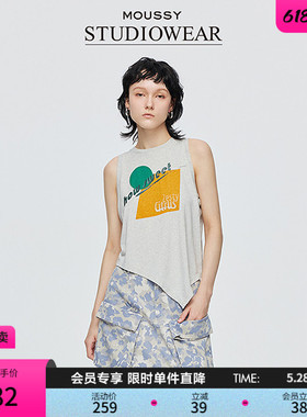 STUDIOWEAR x MOUSSY春季新品撞色几何印花背心028ISA90-3401