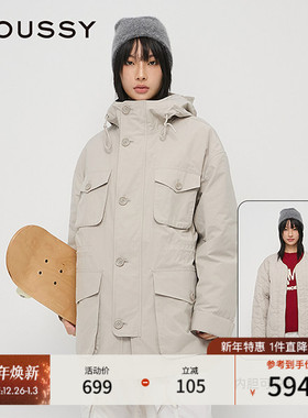 MOUSSY 秋季新品工装风中性猎装夹克外套棉服女028HAA30-2141