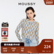 MOUSSY 0000 028HS970 早春新品 复古日系棋盘格纹翻领针织开衫