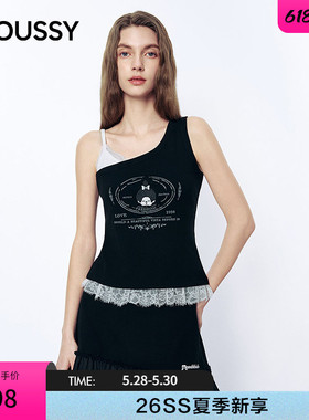 MOUSSY&Monchhichi合作款2026夏季新品蕾丝拼接吊带028JSZ01-1003