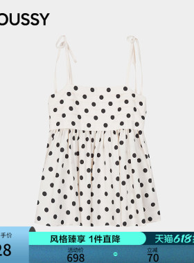 MOUSSY 2026夏季新品甜美纯欲风荷叶边波点吊带衫女028JSA30-1071