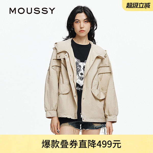 MOUSSY 2025夏季新品运动休闲缝线设计夹克外套外套028ISX30-2991