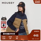 MOUSSY 2131 中性风宽松撞色休闲羽绒马甲女028HAA30 秋季 新品
