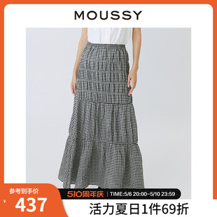 日系田园风打揽小格纹半身裙女010GSS30 MOUSSY 夏季 新品 2000