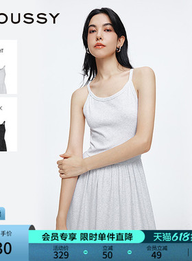 MOUSSY 夏季新品休闲慵懒风长款针织背心连衣裙028ISZ83-1231