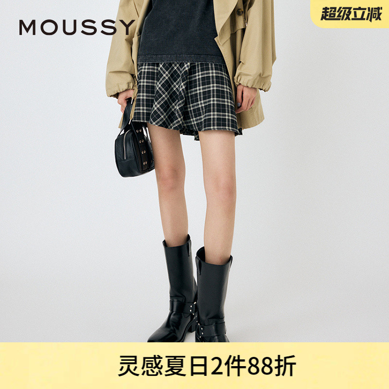 MOUSSY 夏季新品美式复古风blokette格纹半身裙010HAS31-1601