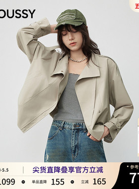MOUSSY春季新品通勤工装风宽松夹克风衣外套女028JSC30-1053