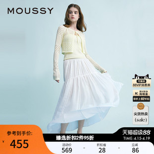 MOUSSY 春季新品都市轻假日大摆A型蕾丝半身裙028ISA31-2081