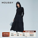 芭蕾风半高领拼接针织连衣裙女028HAA33 新品 3111 冬季 MOUSSY