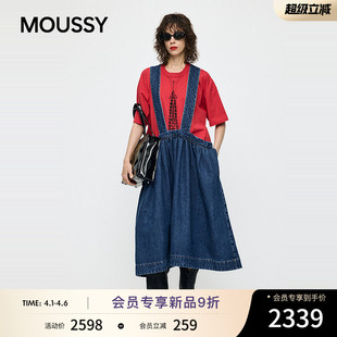 复古牛仔背带裙010JSF01 MOUSSY 0081 新品 2026春季 Vaquera联名