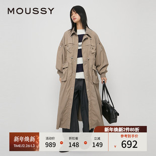 秋季 风衣028HAZ30 新品 慵懒感廓形多口袋长款 0261 美式 MOUSSY