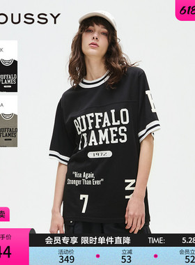 MOUSSY 春季新品街头篮球风字母印花短袖T恤女028ISA90-2001