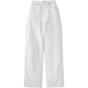 MOUSSY 夏季新品休闲风白色直筒牛仔裤法棍裤010HAS11-2381-1