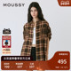 女010ISB30 MOUSSY 8771 纹毛边宽松短袖 衬衫 早秋美式 复古风格