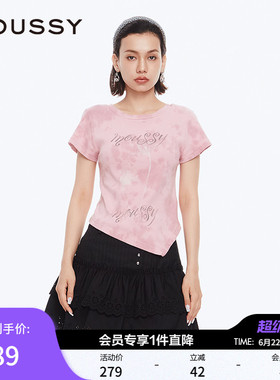 MOUSSY 早春新品美式复古辣妹晕染玫瑰短袖T恤028ISZ90-3061