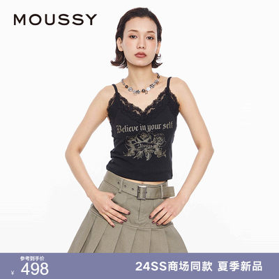 MOUSSY叛逆俏皮Y2K复古玫瑰吊带