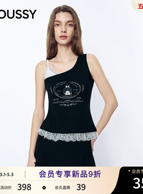 MOUSSY&Monchhichi合作款2026夏季新品蕾丝拼接吊带028JSZ01-1003