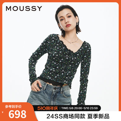 MOUSSY法式优雅淑女风针织开衫