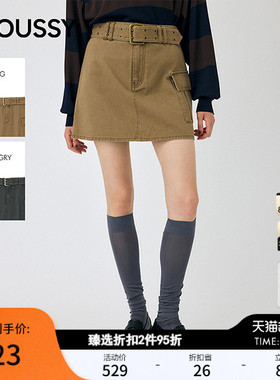MOUSSY春季新品甜酷辣妹风A字大口袋半身短裙010IA431-2011