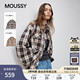 女028ISA30 衬衫 1004 甜酷风抽褶系带收口复古格子长袖 MOUSSY