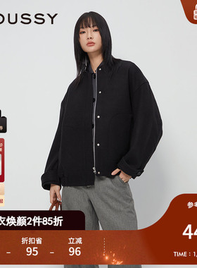 MOUSSY 冬季新品老钱静奢风廓形毛呢夹克外套女010HAJ30-1401