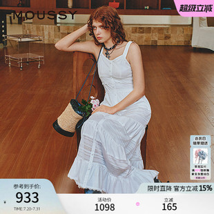 新品 盧昱曉同款 25夏季 波西米亞風(fēng)吊帶連衣裙028ISZ33 MOUSSY 1301