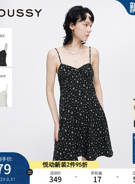MOUSSY 夏季新品波嘻风茶歇裙碎花吊带连衣裙女028ISA33-1004
