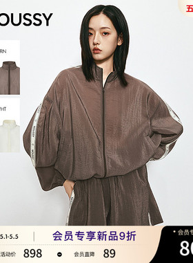 MOUSSY 2026夏季新品复古通勤风下摆抽绳翻领外套女032JSA30-1001