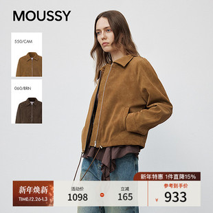 夹克外套女028IAA30 MOUSSY 复古风简约翻领长袖 新品 1028 2025秋季